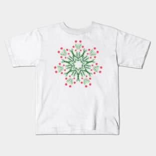 Spring Flowers Ink Drawn Mandala Kids T-Shirt